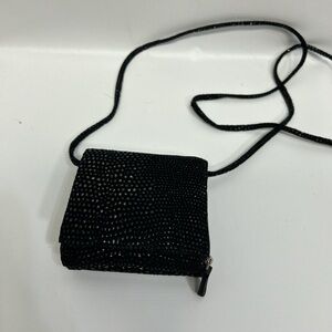 Chic Black Beaded Crossbody Bag